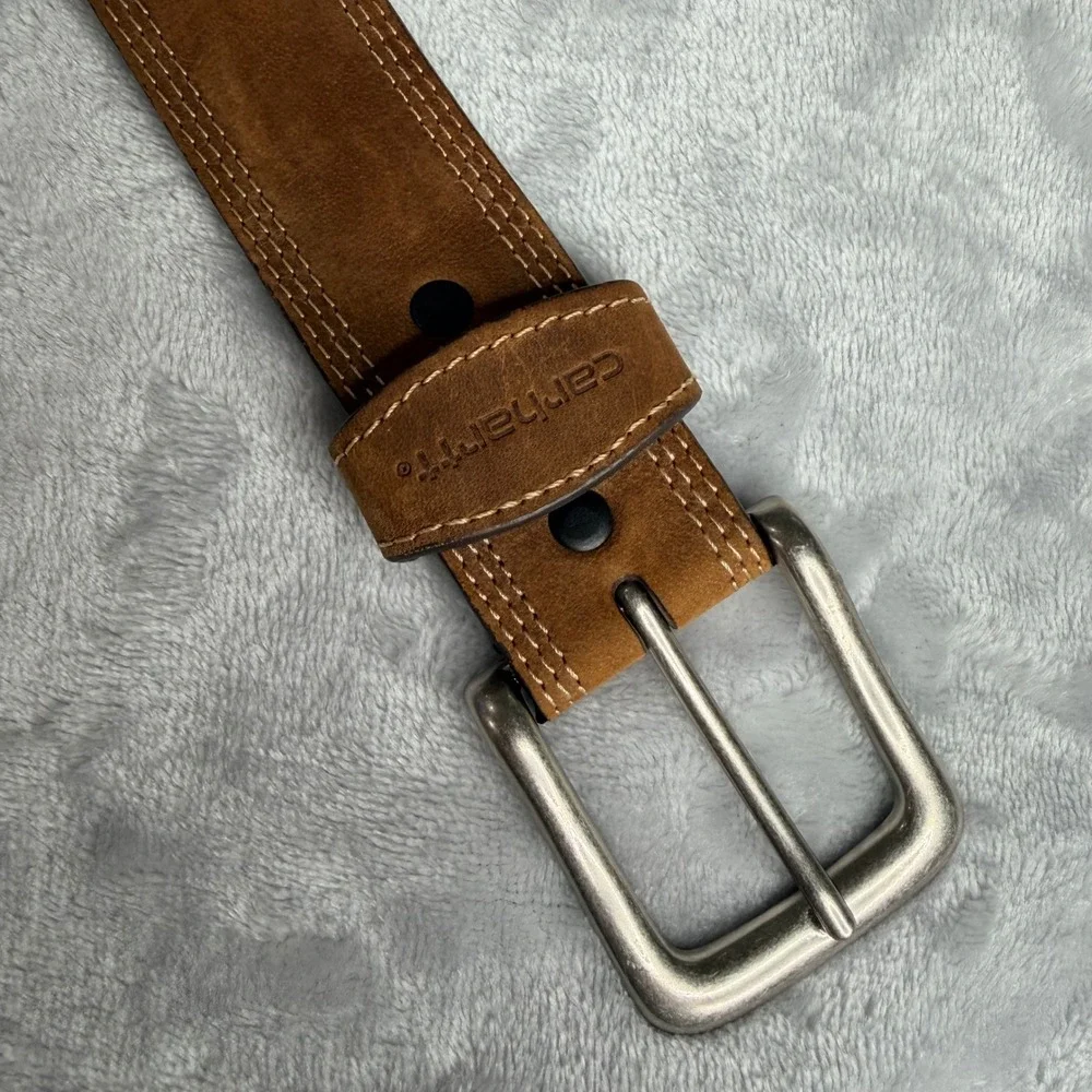 Carhartt Mens Brown Genuine Italian Leather Belt Size 40 Workwear 2202
